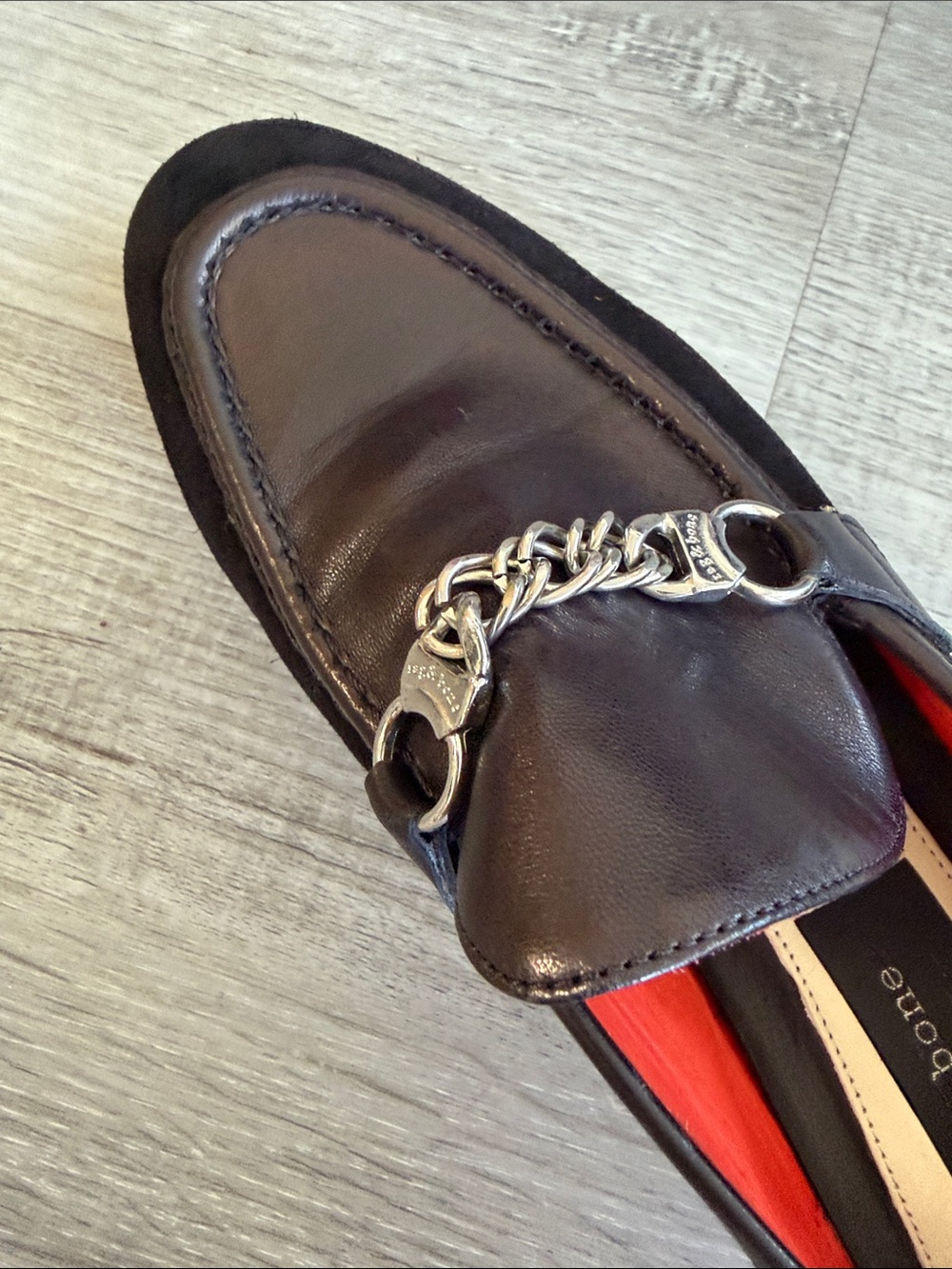rag & bone Cooper Loafer Chain Flats Brown & Black EU 37 US 7 - Picture 8 of 10